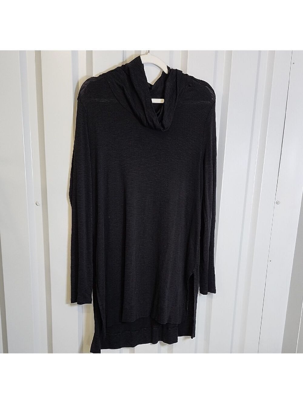 J. Jill Womens Black Cowl-Neck Pima Cotton Tunic Size Large Tall